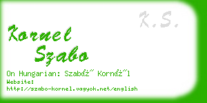 kornel szabo business card